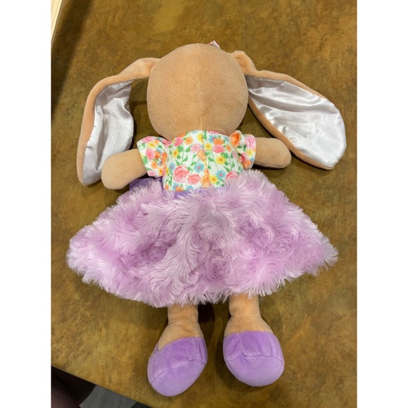 Baby Starters Plush Bunny Rabbit Floral Tutu Pink Tan Stuffed Animal AS04936 - Picture 3 of 5